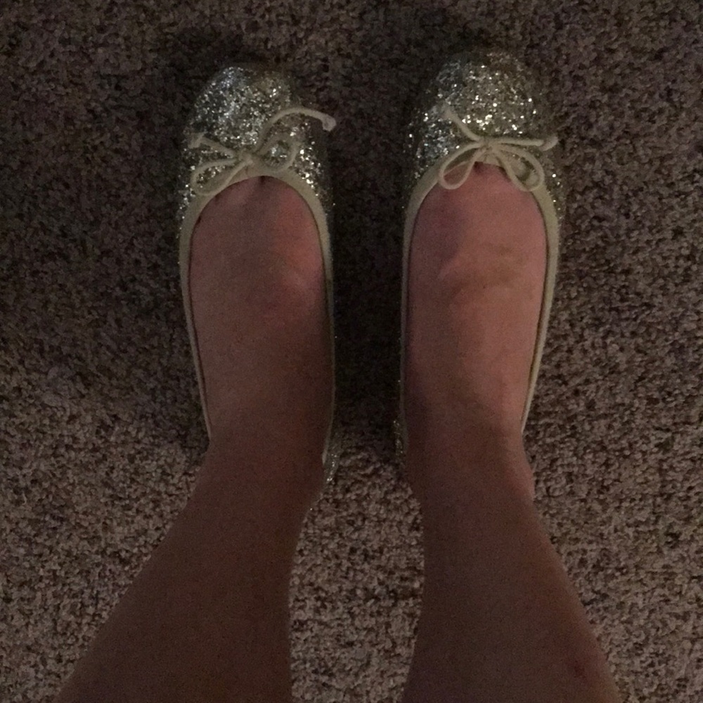 Gold sparkle Aldo ballet flats